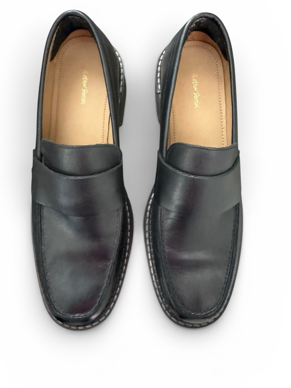 & Other Stories Black Leather chunky lug loafer size 40 EU
